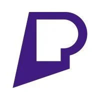 Purple 'P' logo with a speech bubble design