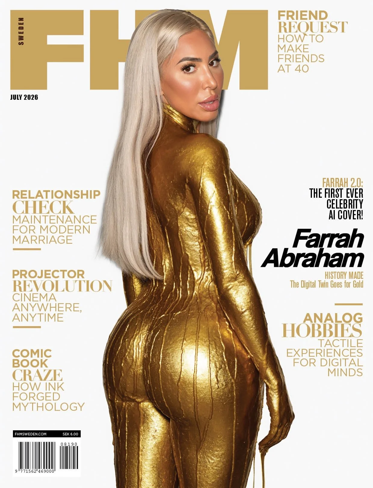 Celebrity and TV Star Farrah Abraham on the cover of FHM 