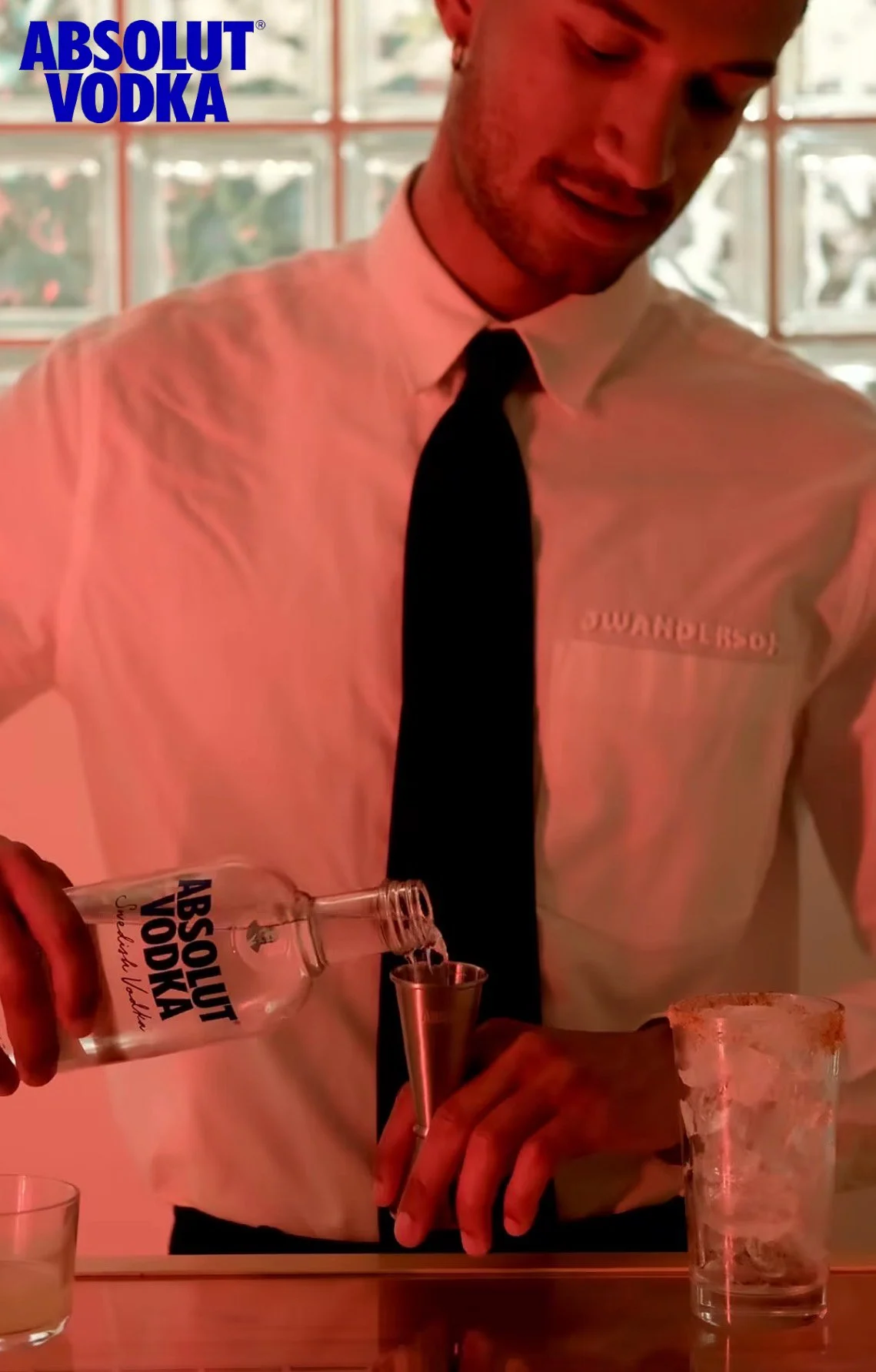 Social campaign for Absolut Vodka with fashion influencer and model Nathan Hopkinson