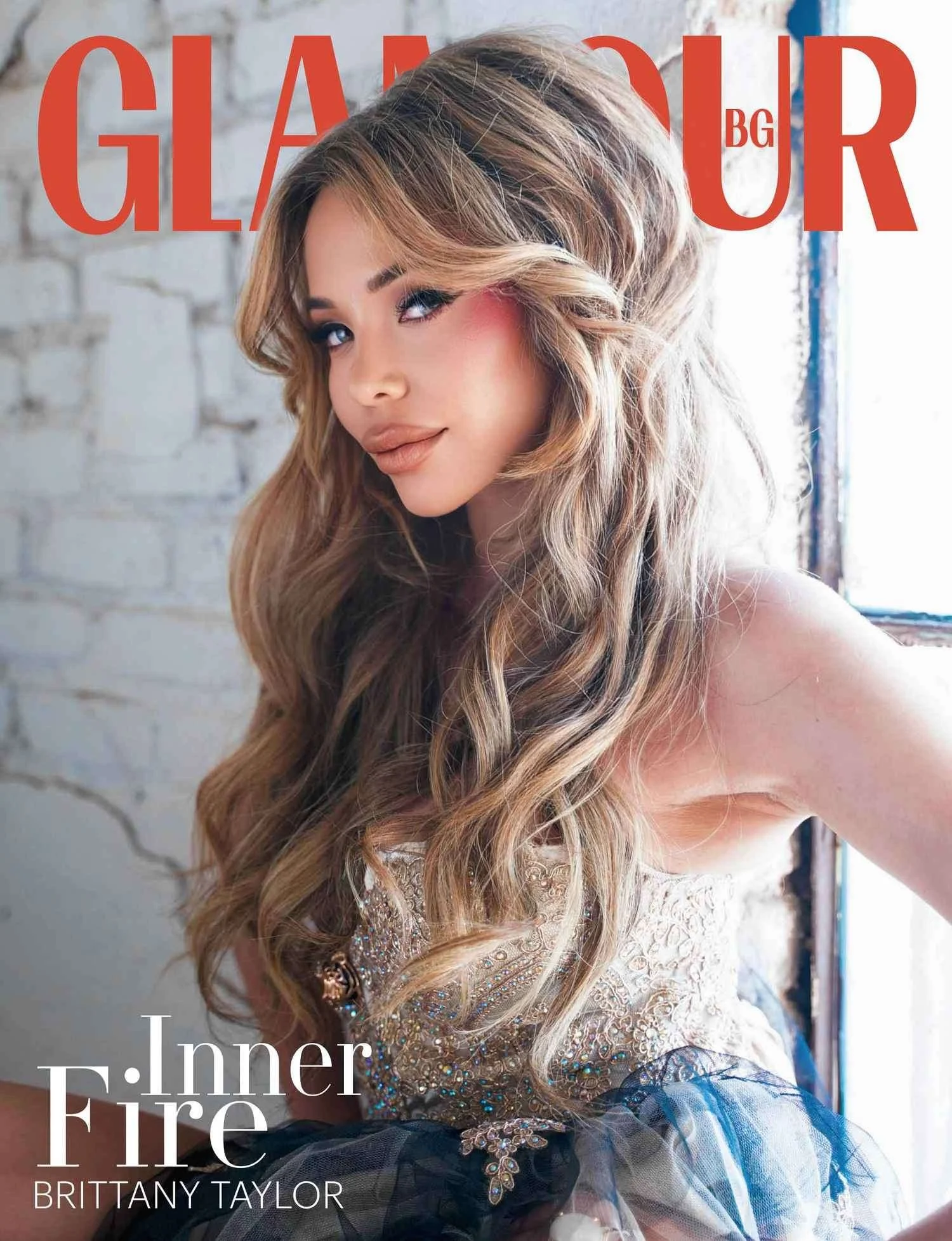 Model and actress Brittany Taylor on the cover of Glamour magazine, Bulgaria