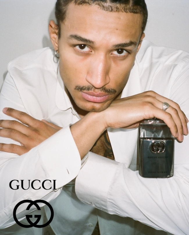 Influencer and model Nathan Hopkinson in a campaign for Gucci.
