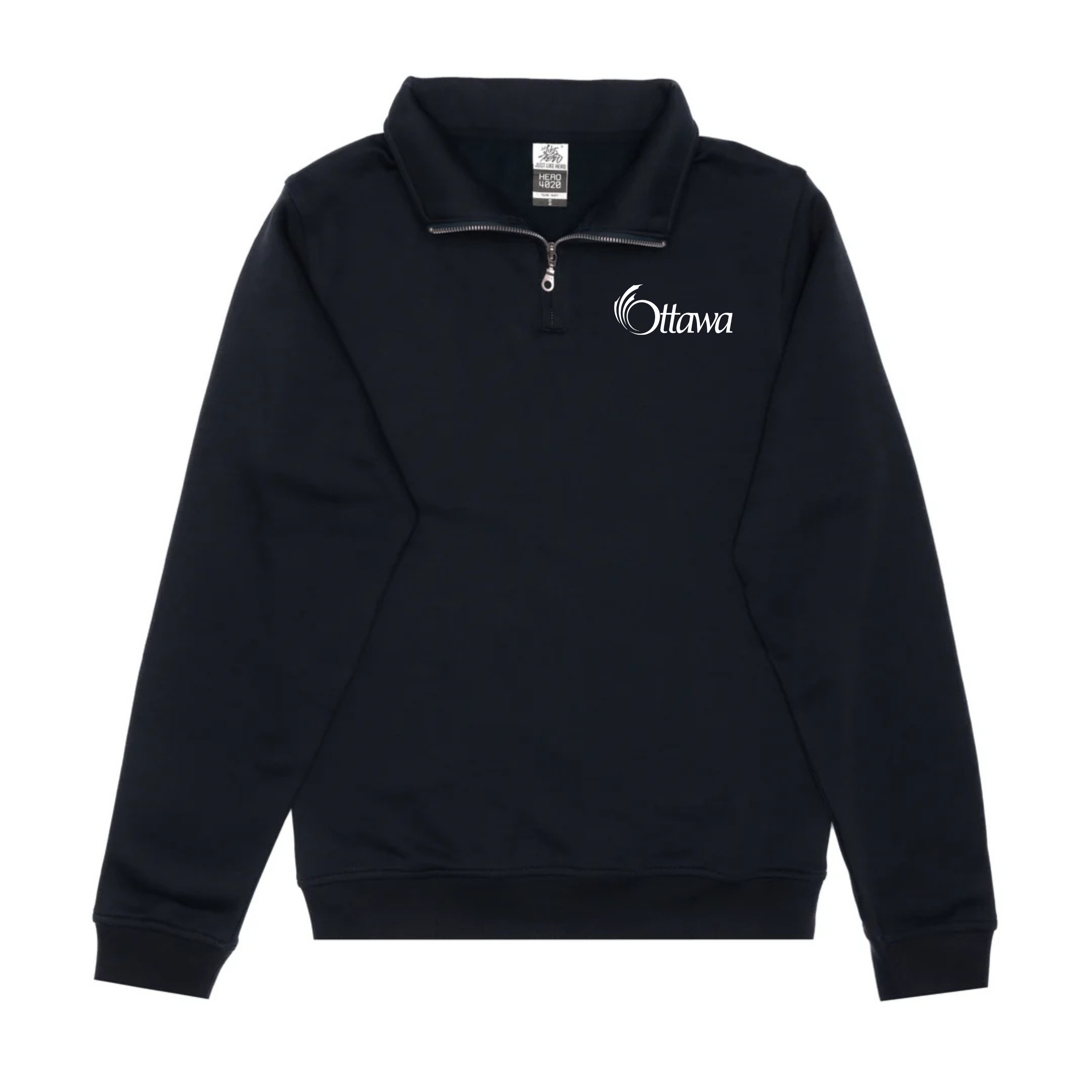 HERO-4020 Unisex Quarter Zip Sweatshirt - Navy Blue OTT