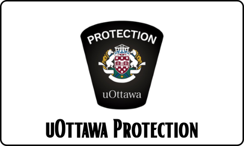 Logo for uOttawa Protection with shield emblem and the text 'uOttawa Protection' on a white background.