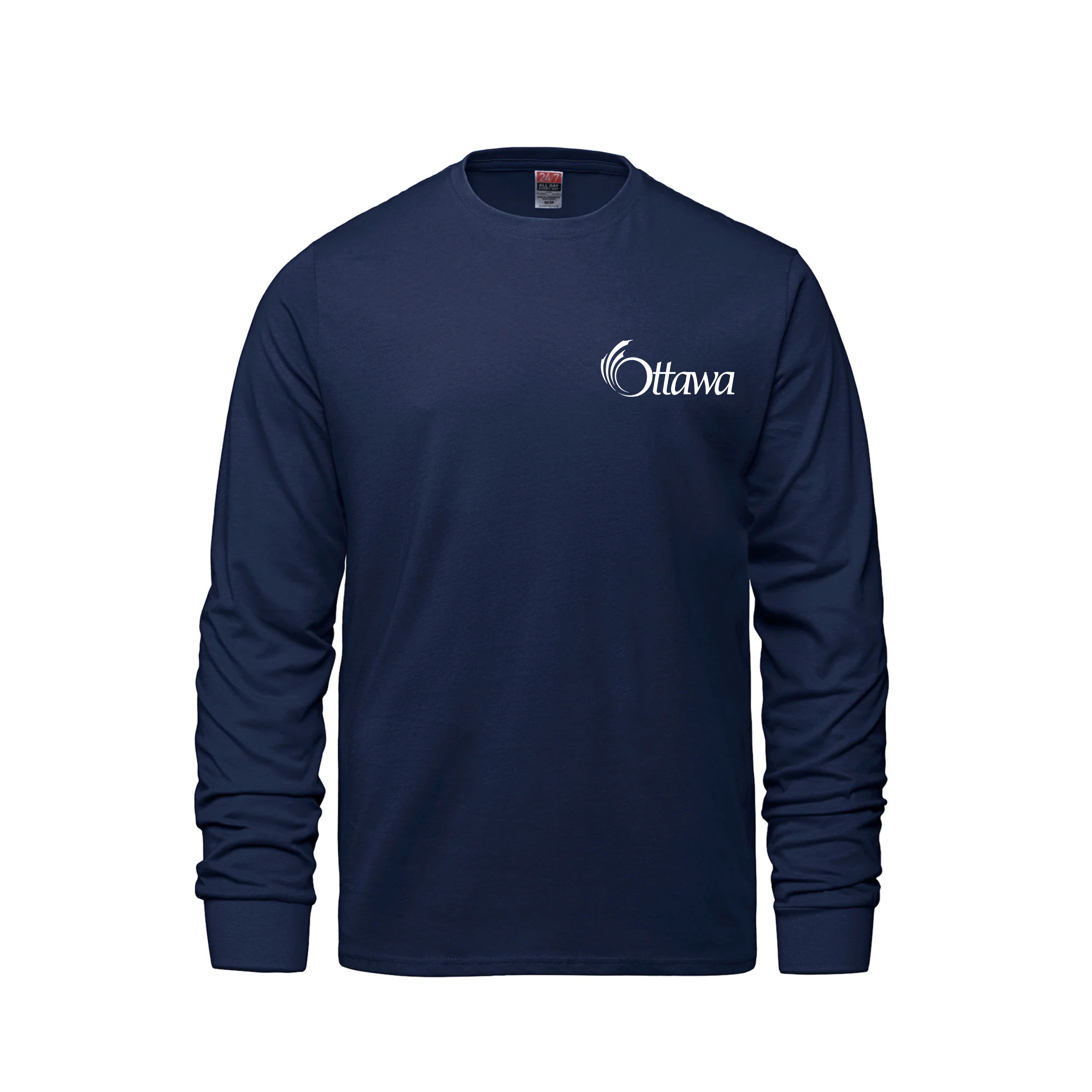 S05615 - Breeze - Adult RING SPUN Combed Cotton Long Sleeve Crewneck T-Shirt OTT