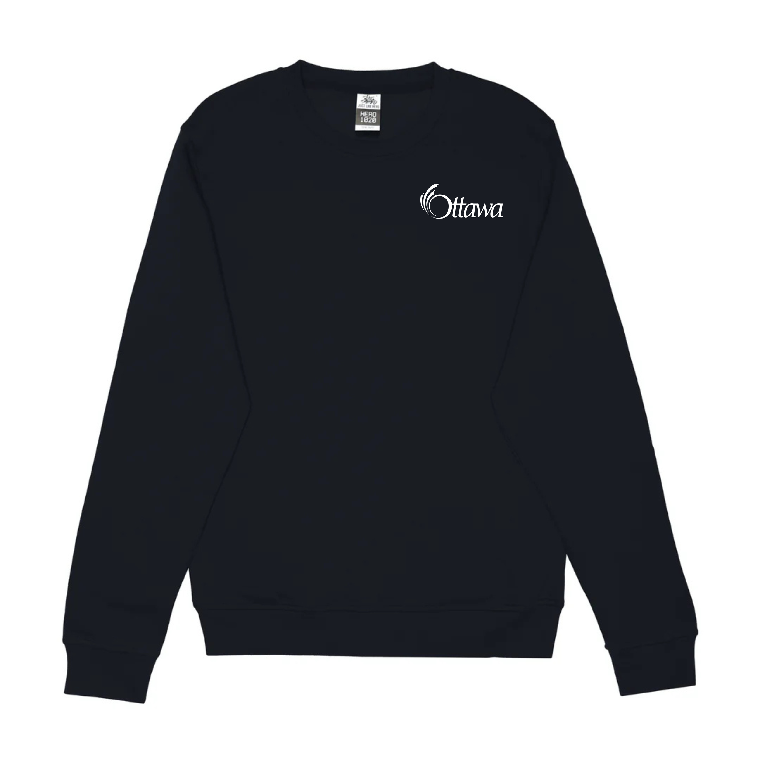 HERO-1020 Unisex Blank Crewneck Sweatshirt - Navy Blue OTT