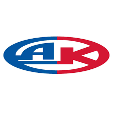 Logo with blue and red colors, featuring the letters A and R inside an oval