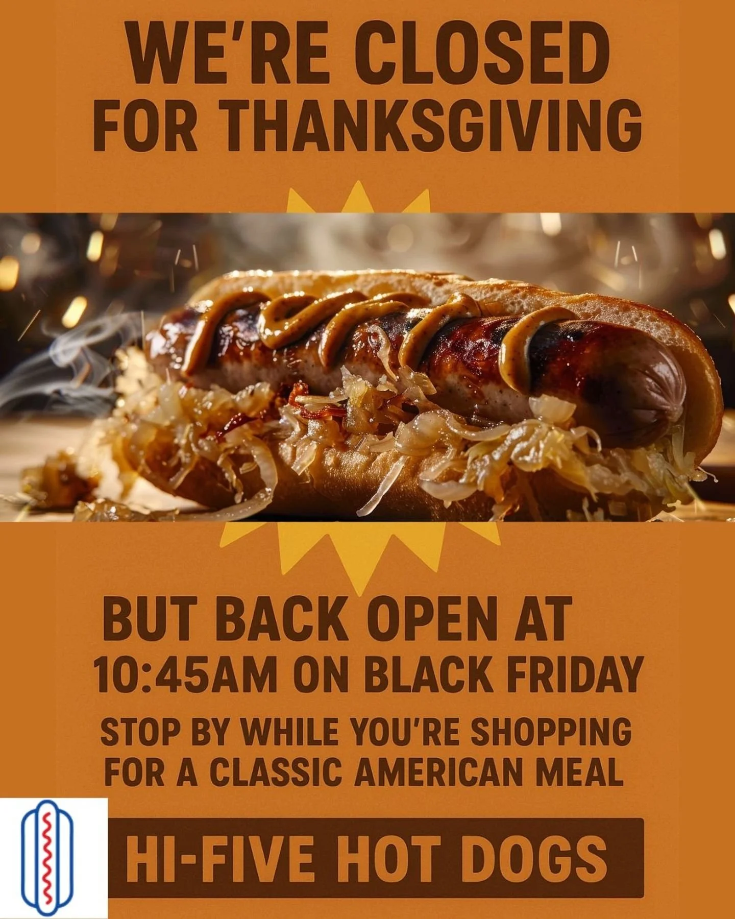 We&rsquo;re closed for Thanksgiving so our team can eat way too much&hellip; but we&rsquo;ll be back at 10:45 AM on Black Friday to save you from your shopping hunger meltdown.
Because nothing says &lsquo;classic American energy&rsquo; like power-wal