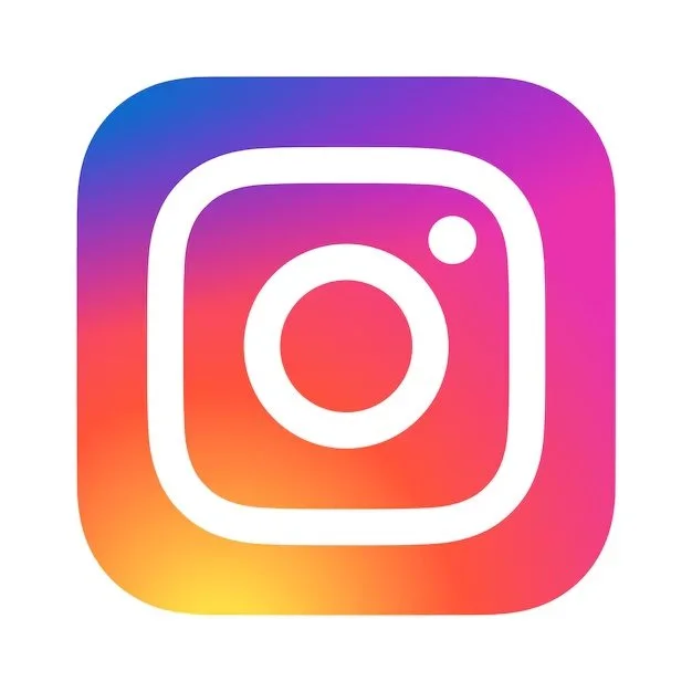 Instagram logo with a colorful gradient background