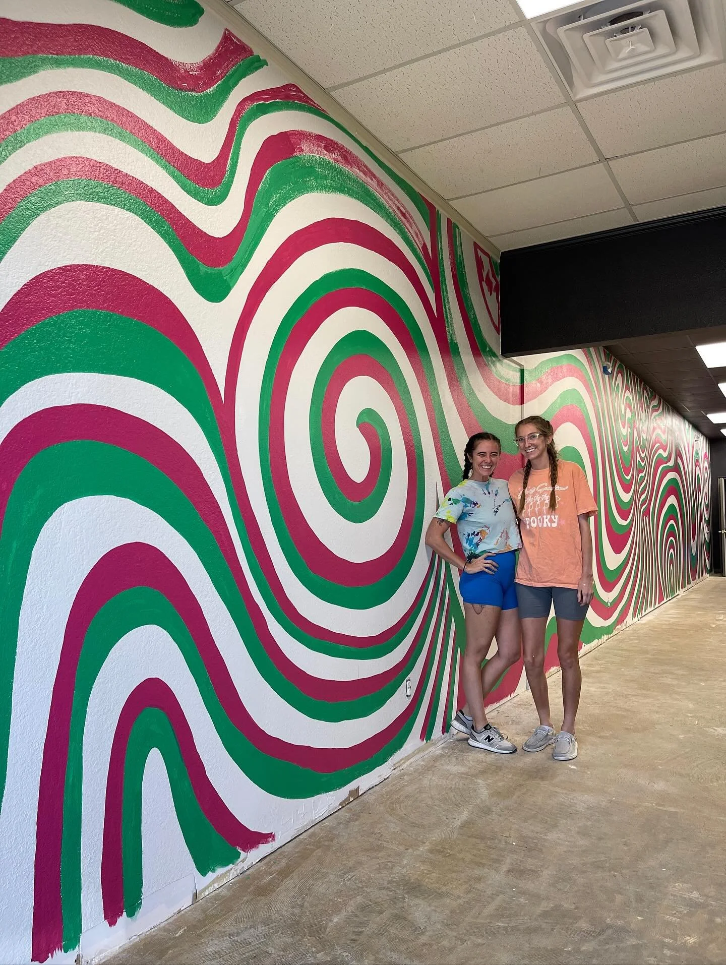 Before I even had the keys to this place, I knew I wanted a wall that made a statement. I also knew my sister was the one who could bring that vision to life. After more than 24 hours of work, this beauty is almost finished and already stealing the s