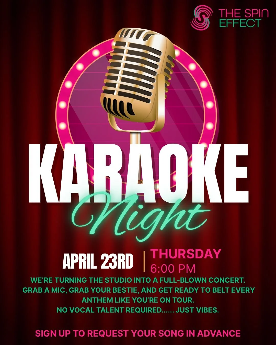 KAROKE NIGHT IS BACK! You can now book your spot! This is NOT your average cycle class&hellip; this is your moment 🎤✨
Welcome to Karaoke Cycle, where the mic is yours and the room is your stage. Whether you&rsquo;re belting your heart out, hyping up