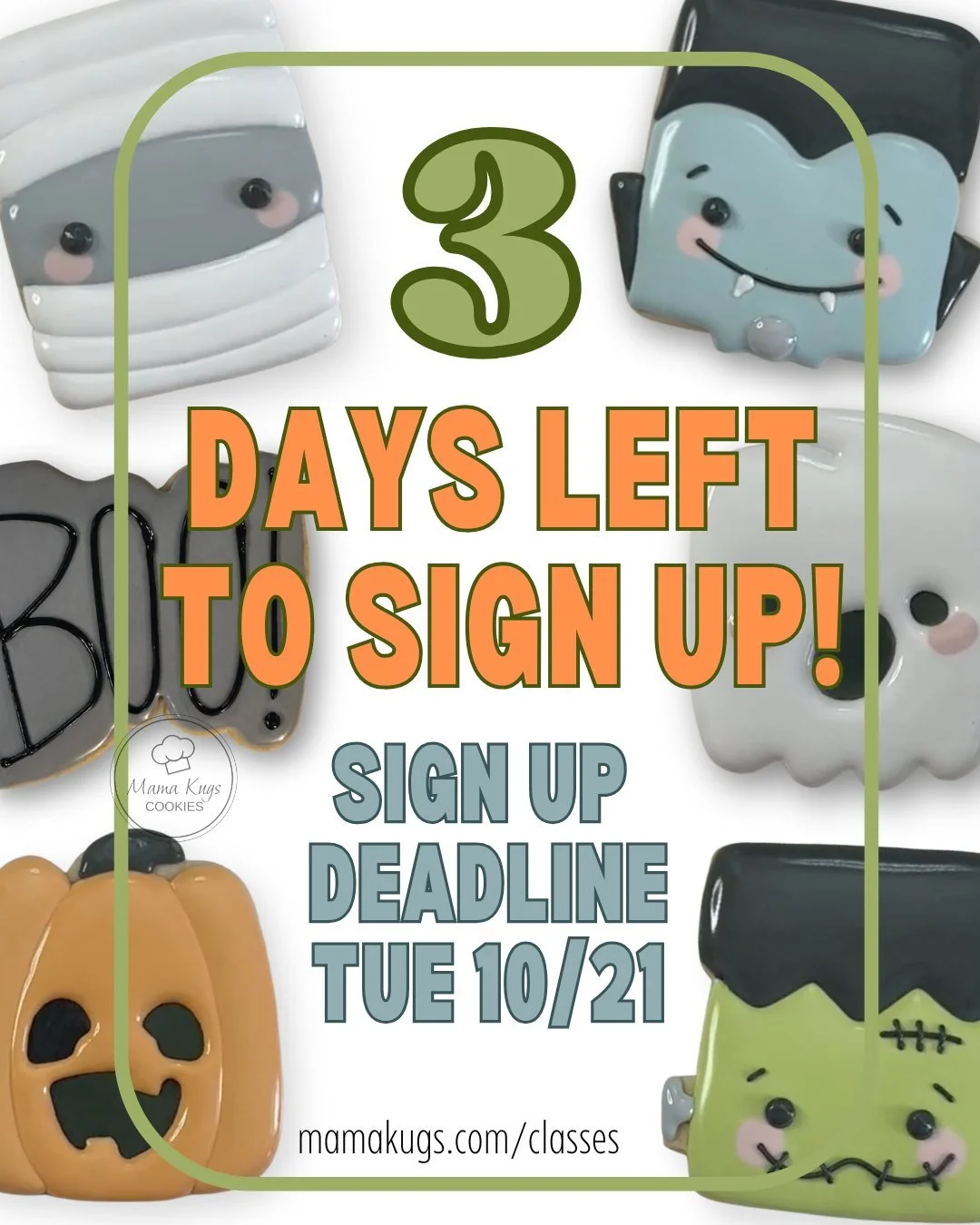 🚨Registration closes Tuesday🚨
⏳Time is running out to sign up for the Halloween beginning cookie decorating class - Spooky Squares. Classes are next weekend but the deadline to sign up is this Tuesday! If you want to try your hand at making these s