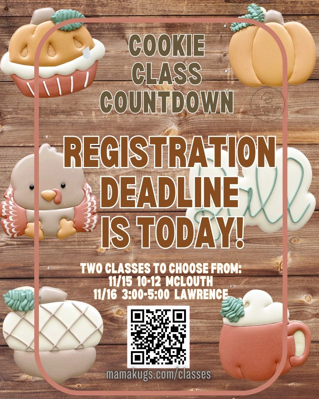 Today's the last day to register! Grab your bestie and join us to level up your cookie decorating game! 
Sign up at &gt; https://www.mamakugs.com/classes