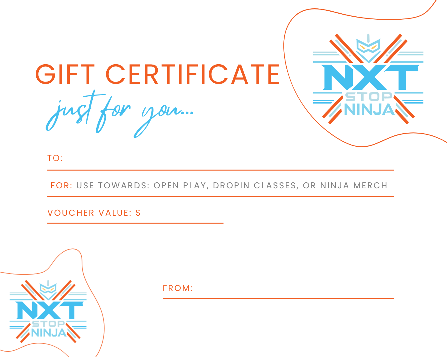 Gift Note Ninja Gift Card/Certificates — NXT STOP NINJA