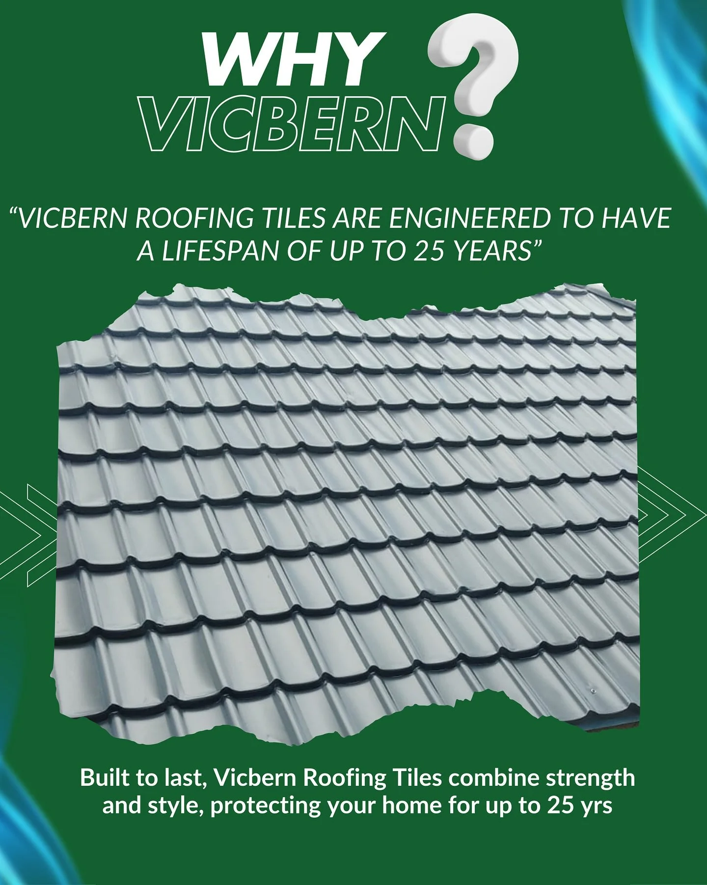 Why Vicbern? Because a roof that lasts up to 25 years means protection you can count on. 🏡✨ #VicbernRoofing #BuiltToLast