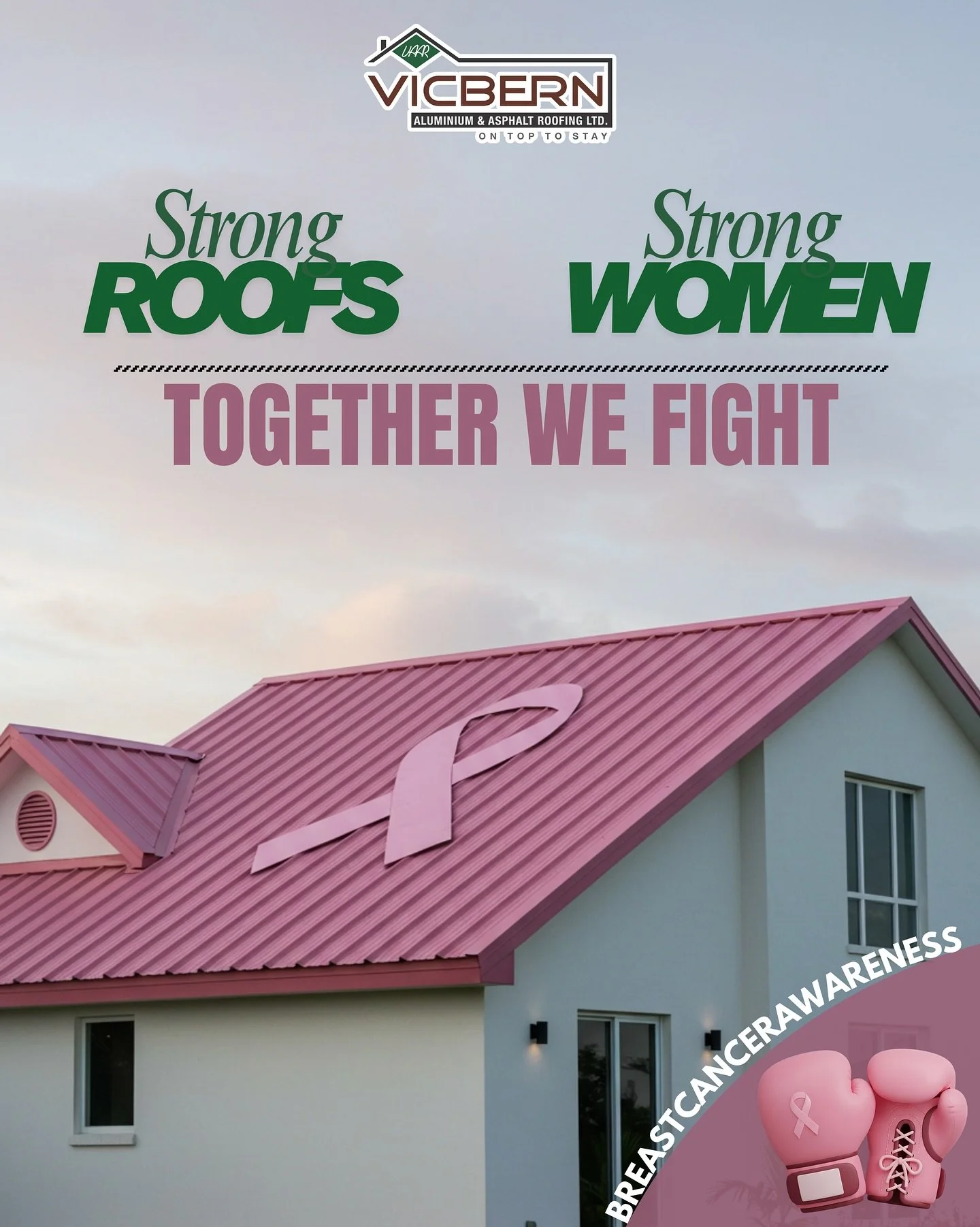 🎗️ October is Breast Cancer Awareness Month. Just like a strong roof protects your home, strong women protect their families, communities, and dreams. 💪🏽💕

At Vicbern Roofing, we stand with all the women fighting, surviving, and thriving. Togethe
