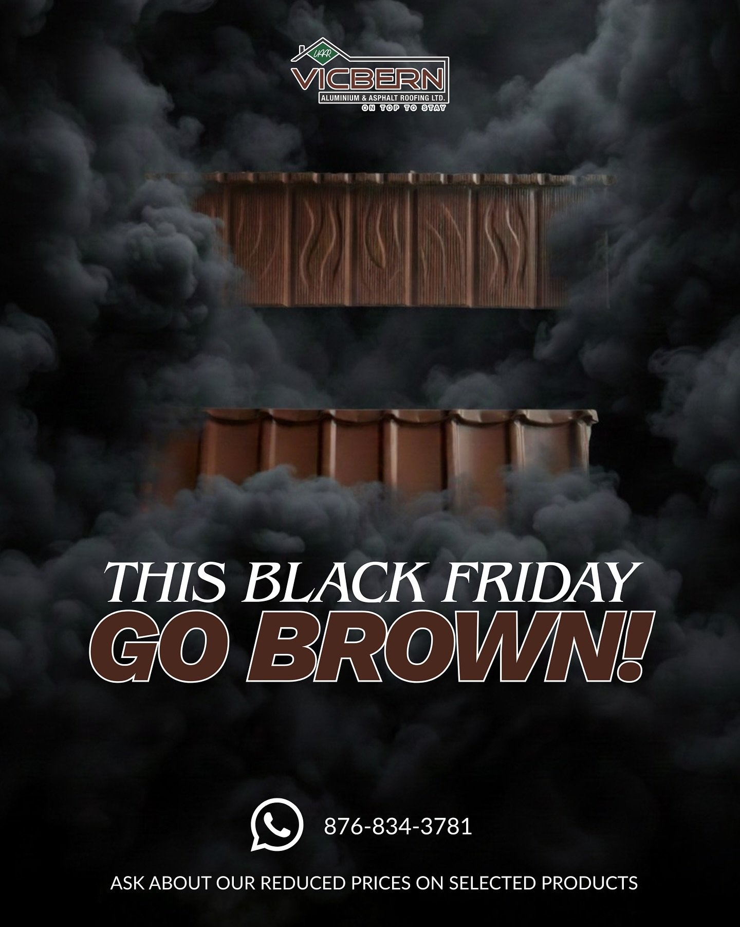 Black Friday meets Chocolate Brown.
Upgrade your roof today &mdash; reach out to us on WhatsApp to order