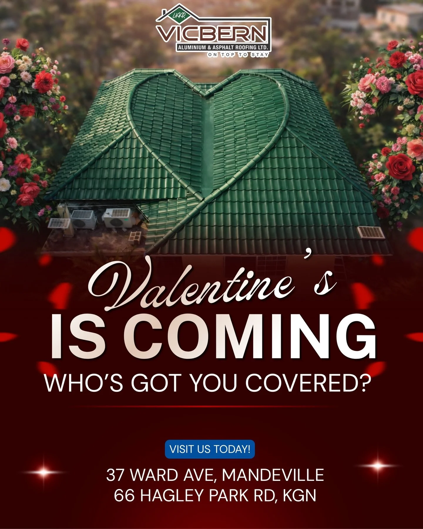 Valentine&rsquo;s is coming ❤️
Make sure your home is covered with a roof built to last.

Strong. Stylish. Reliable.
Who&rsquo;s got you covered? VICBERN.

📍 Mandeville &amp; Kingston
🏠 On Top to Stay