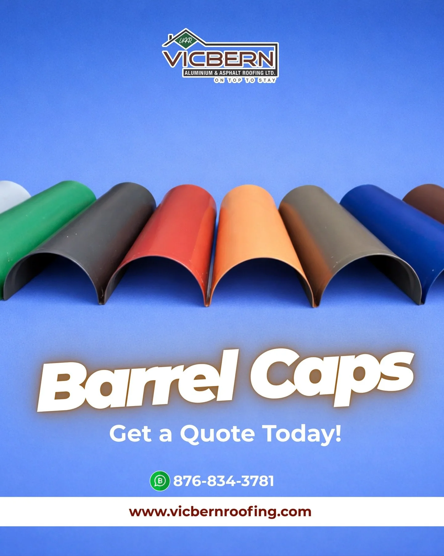 Top off your roof with the perfect finish 🏠✨
Durable, stylish, and available in multiple colors&mdash;our barrel caps bring it all together.

📞 Get your quote today and complete your roof the right way.