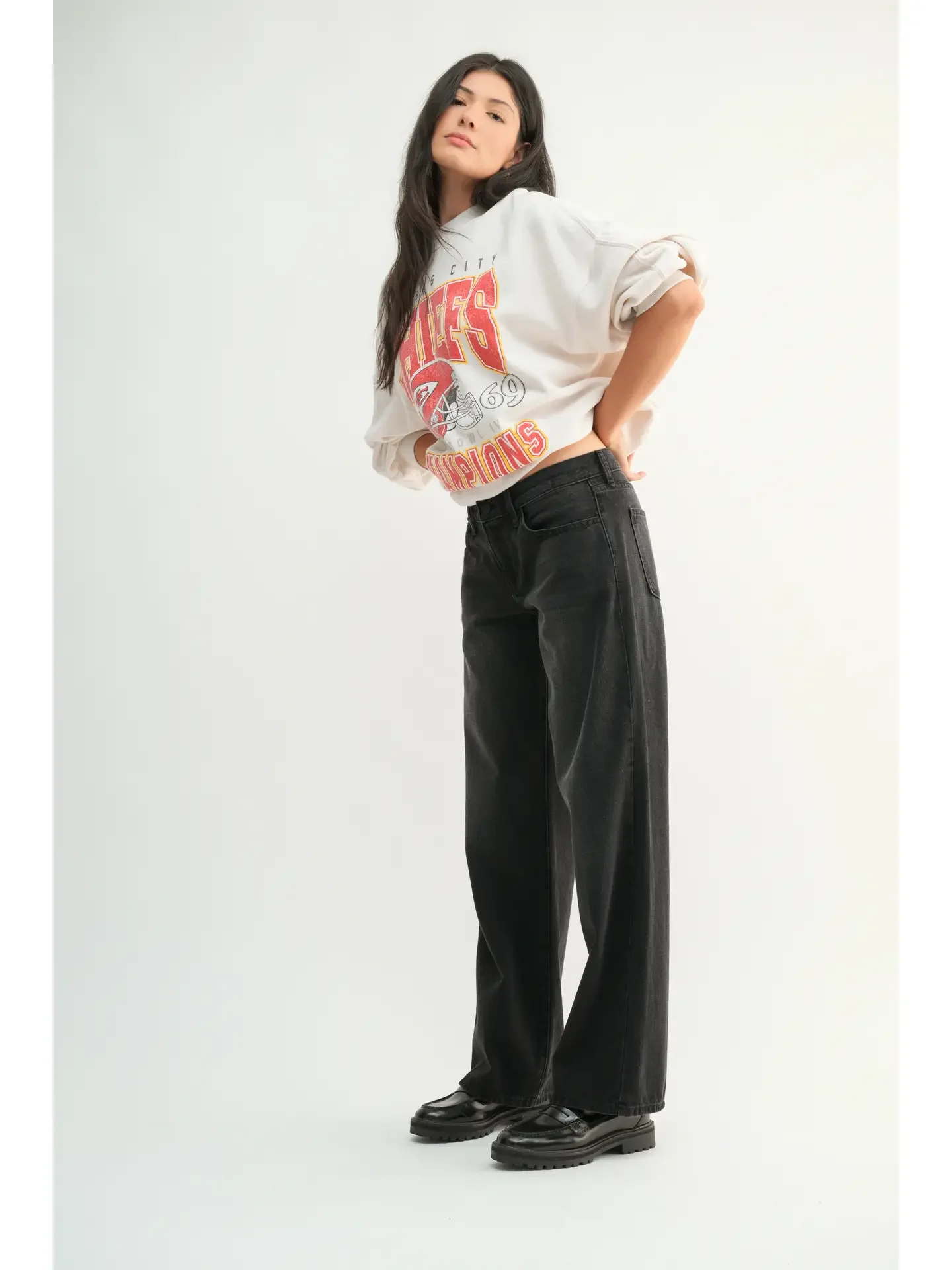 Just Black Denim Low Rise Baggy Slouch Jeans