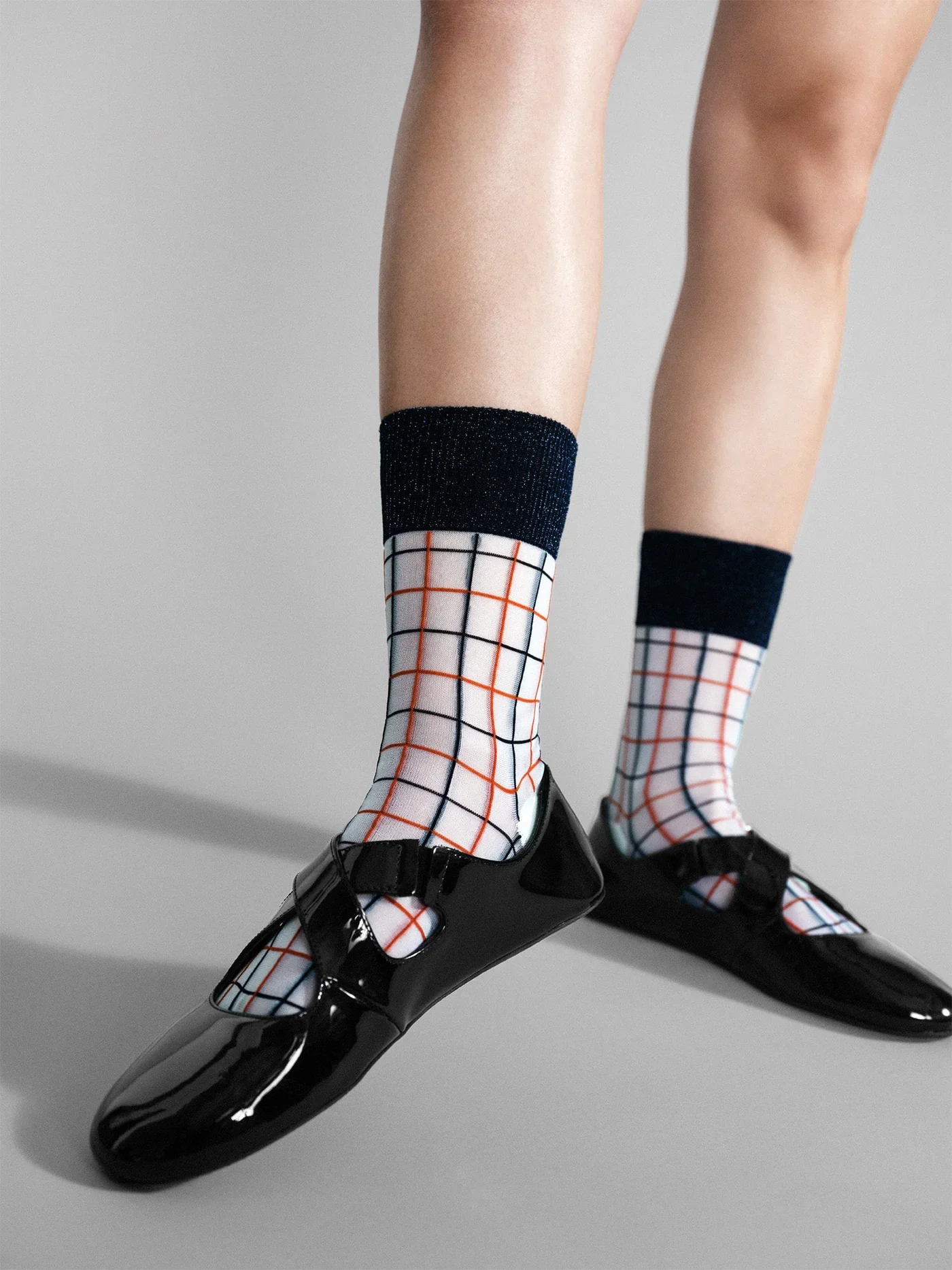 Hansel from Basel Grid Sheer Socks