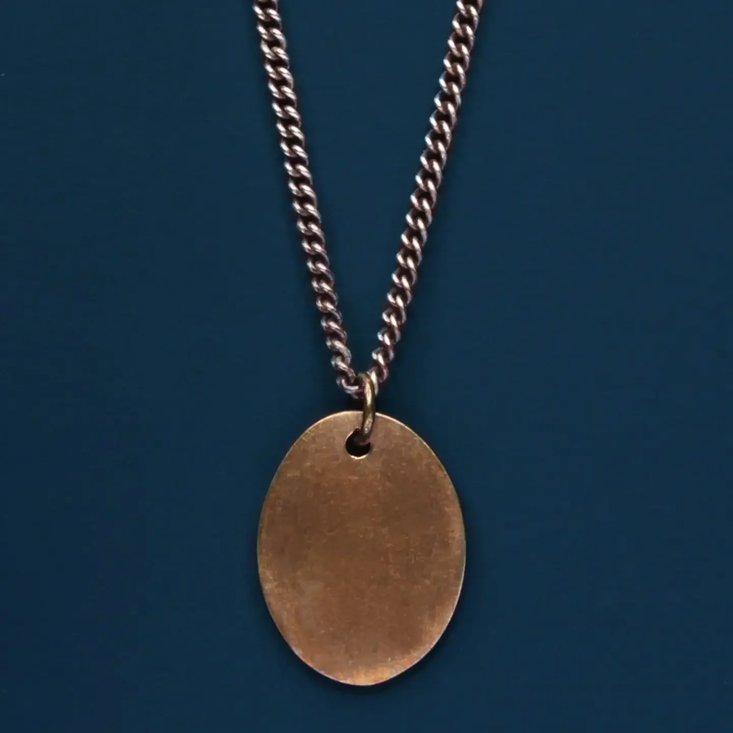 Bronze Tag Pendant On Sterling Silver Chain - 2 Variants