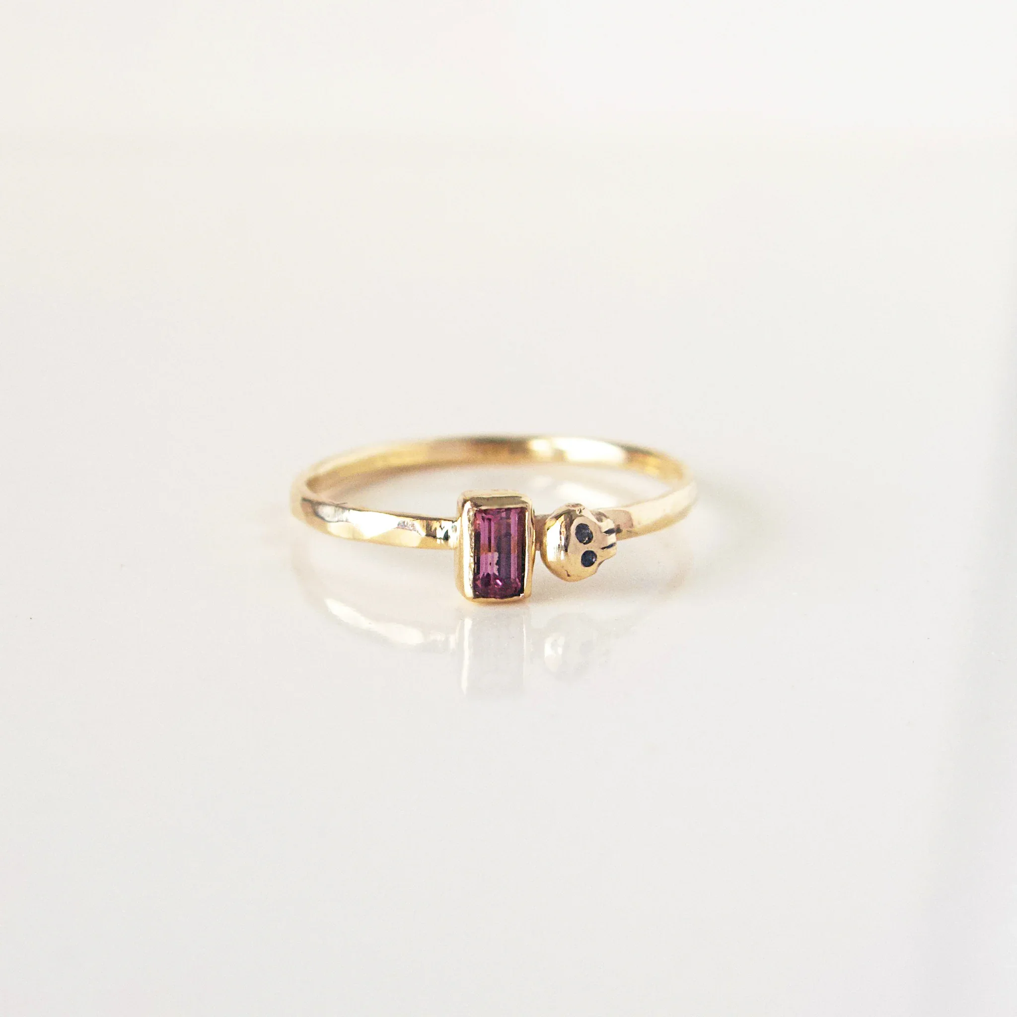 House of Snakes Skull and Spinel Ring