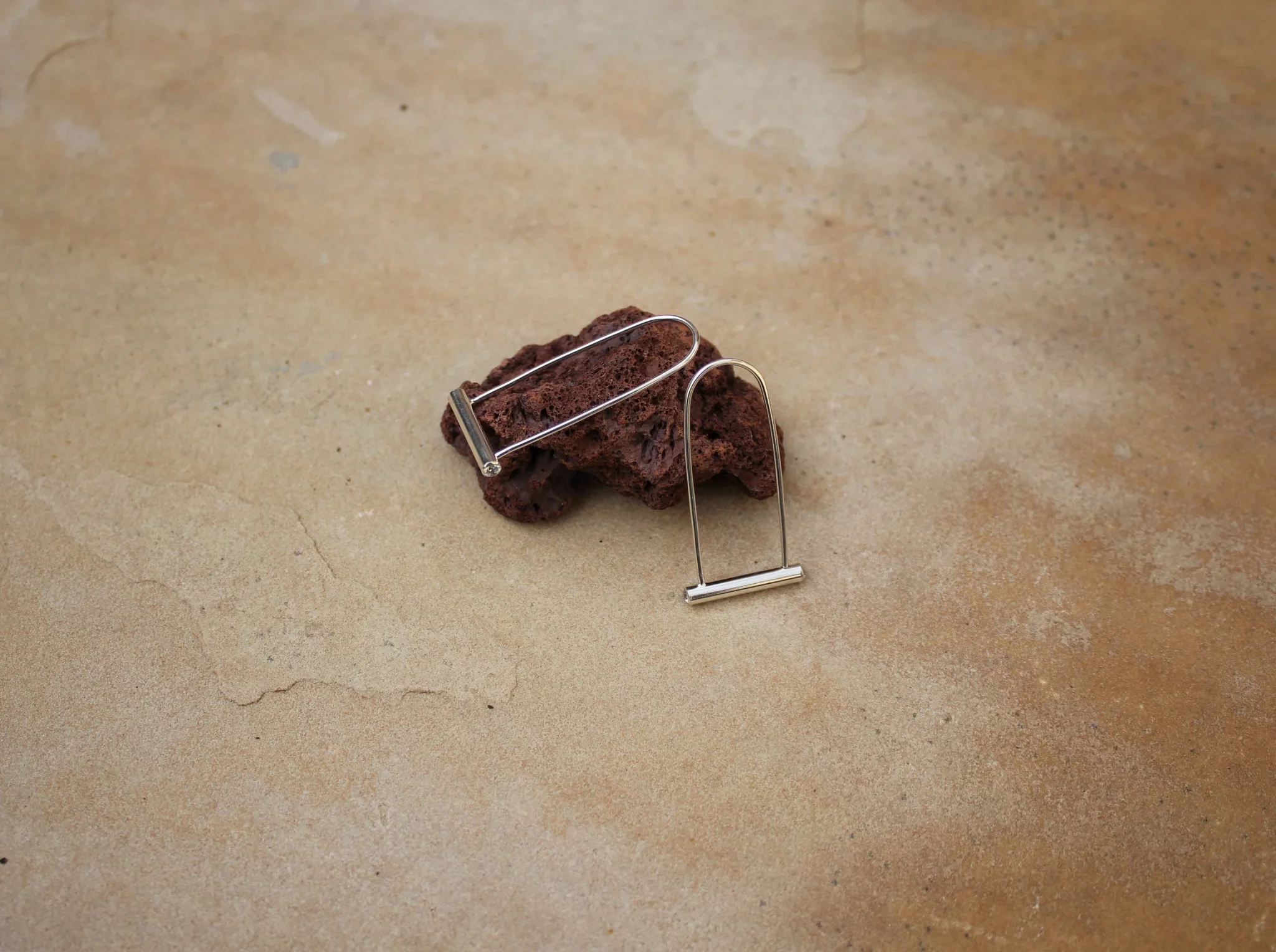 Cindre Elongated Bike Lock Earrings