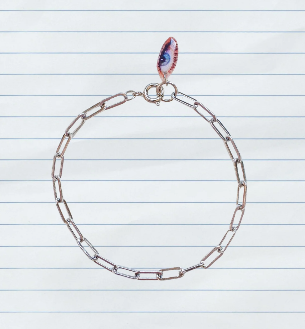 Haricot Vert Silver Paperclip Link Bracelet