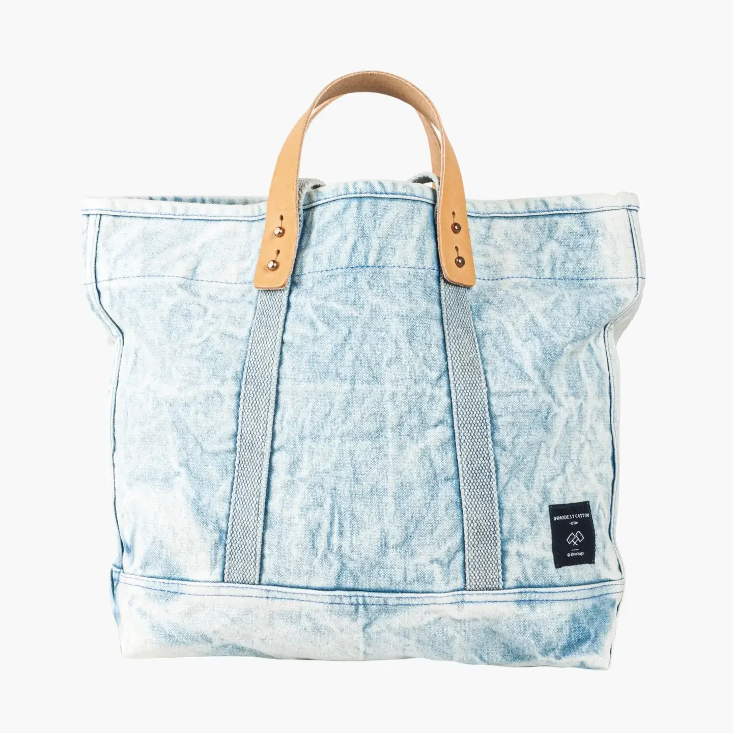 Immodest Cotton Small East West Tote | Acid Wash