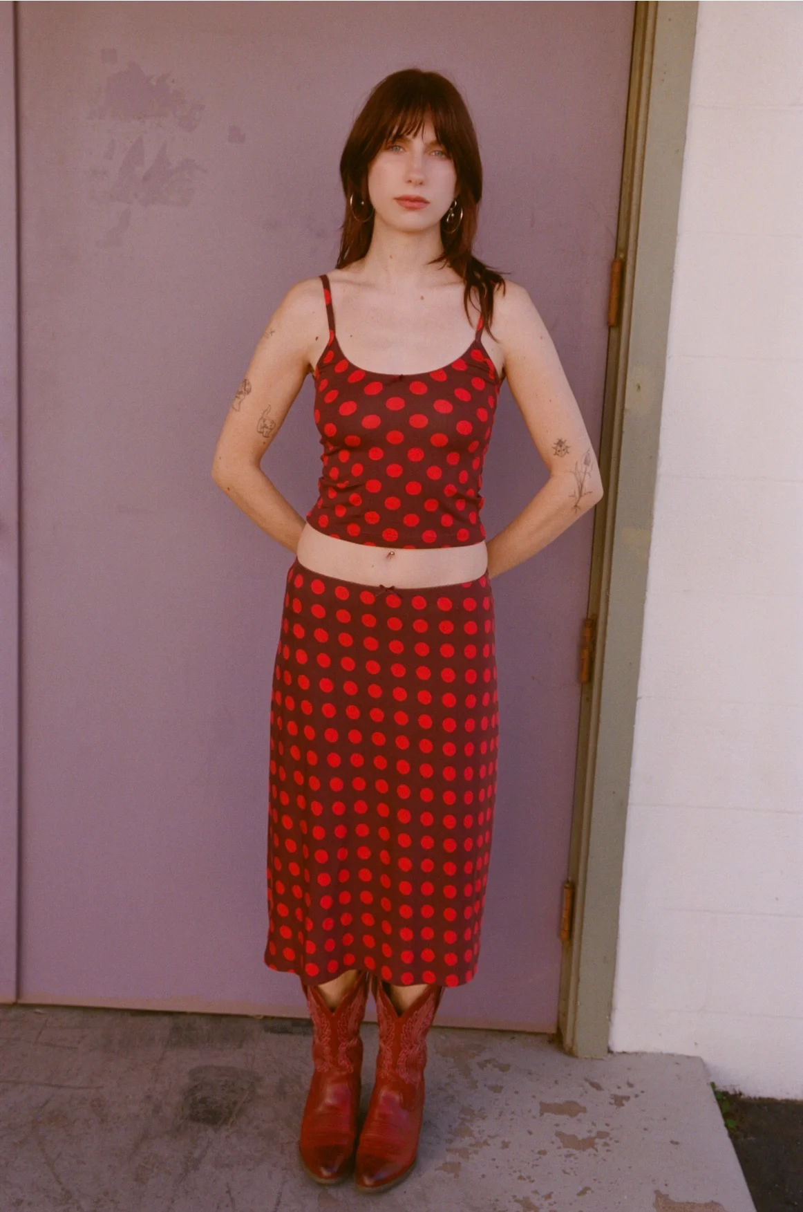 Rat Boi Bias Midi Skirt | Scarlet Dot