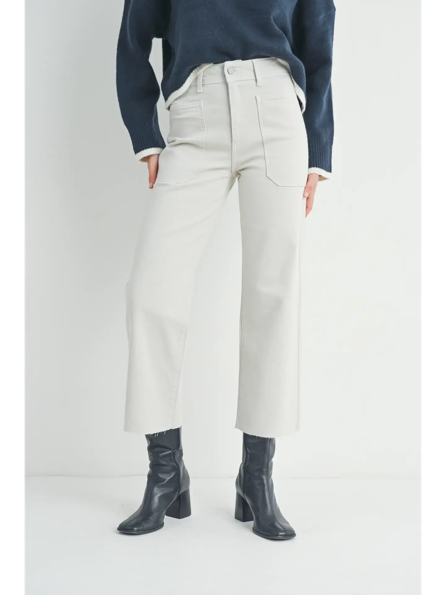 Just Black Denim High Rise Wide Leg Utility Pants