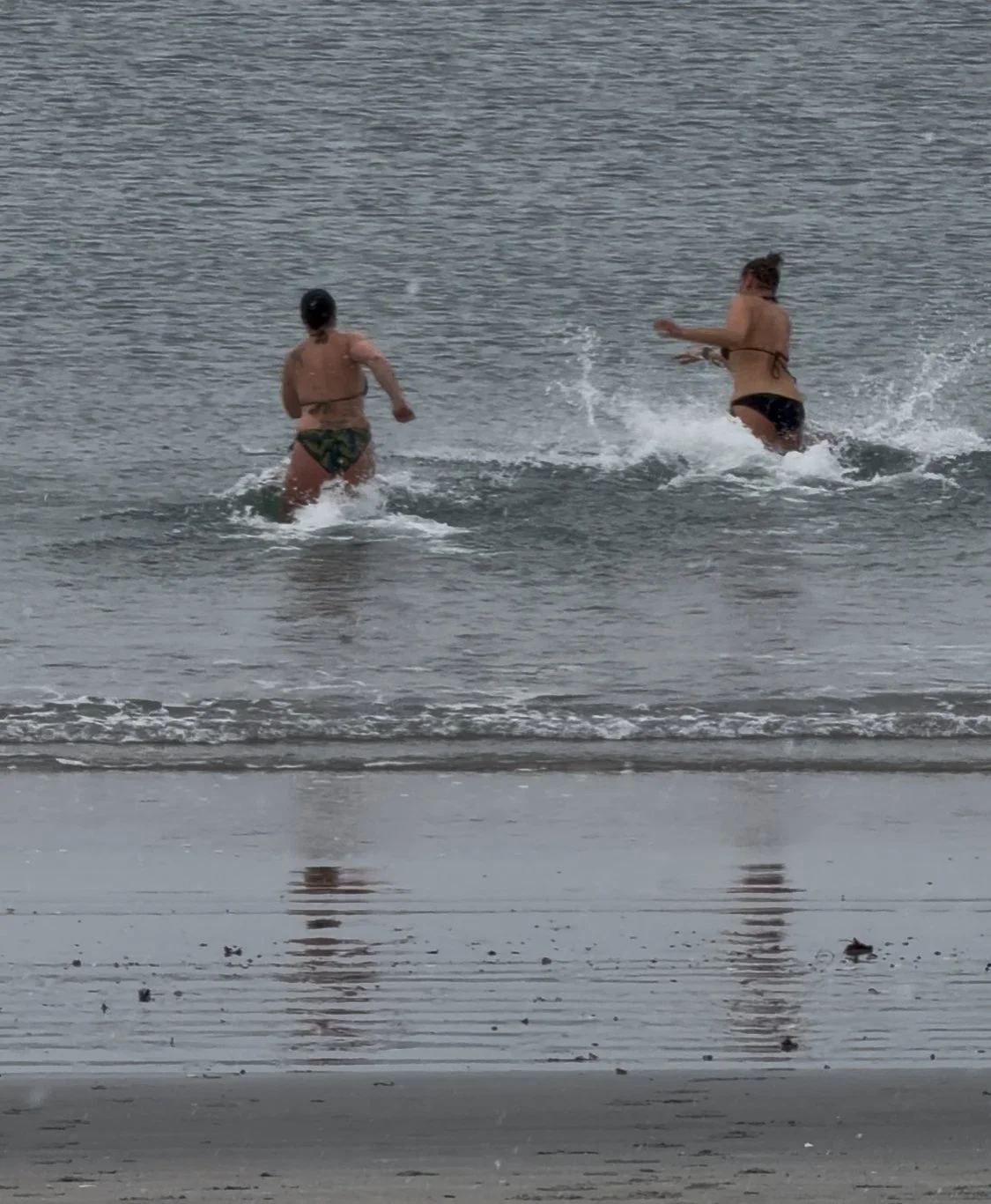 Mobile sauna with cold plunge at Salty Brine Beach in Narragansett, RI