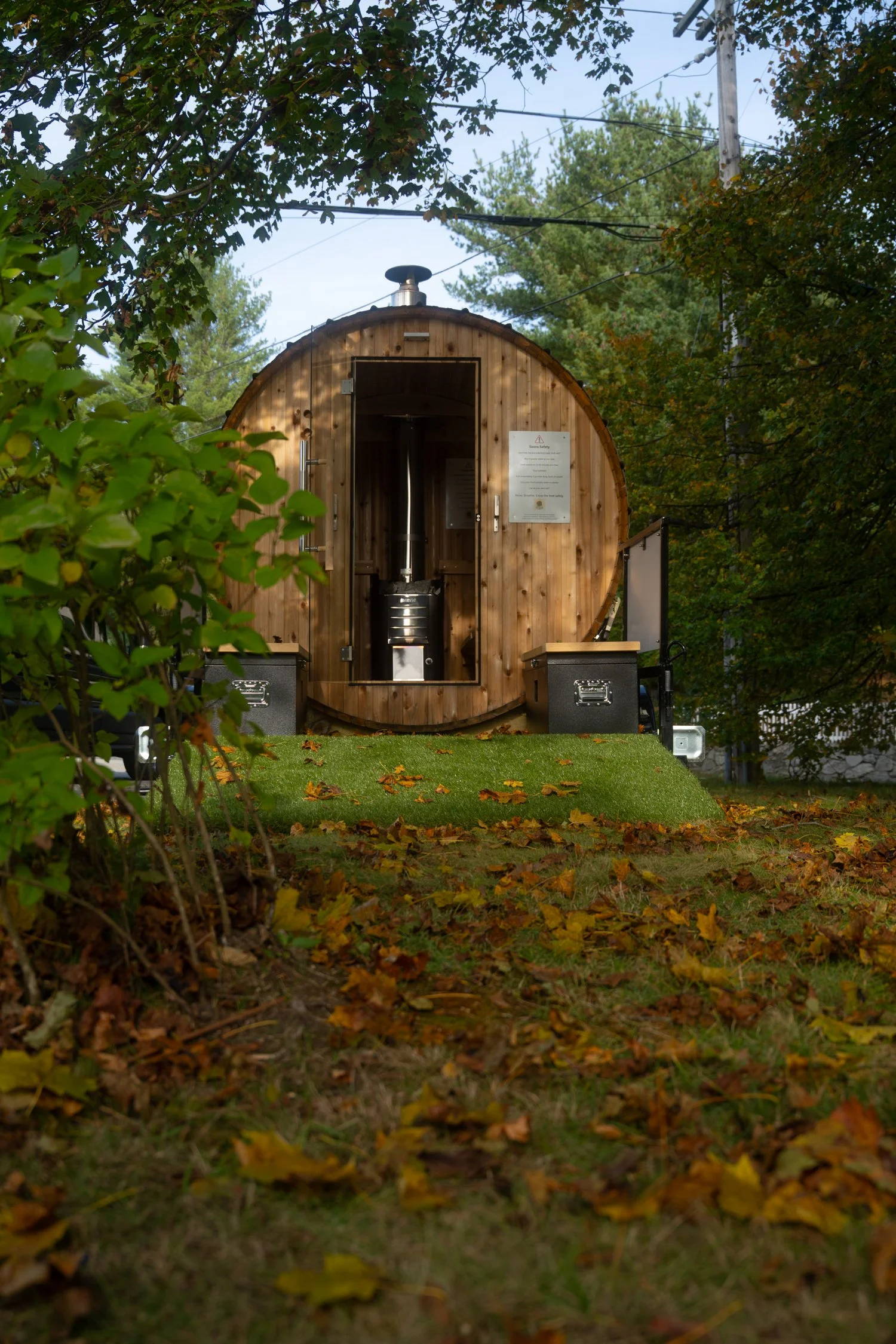 Scenic Rhode Island mobile sauna experience for athletes, couples, and groups — Sauna On Location delivers and sets up anywhere in South County.