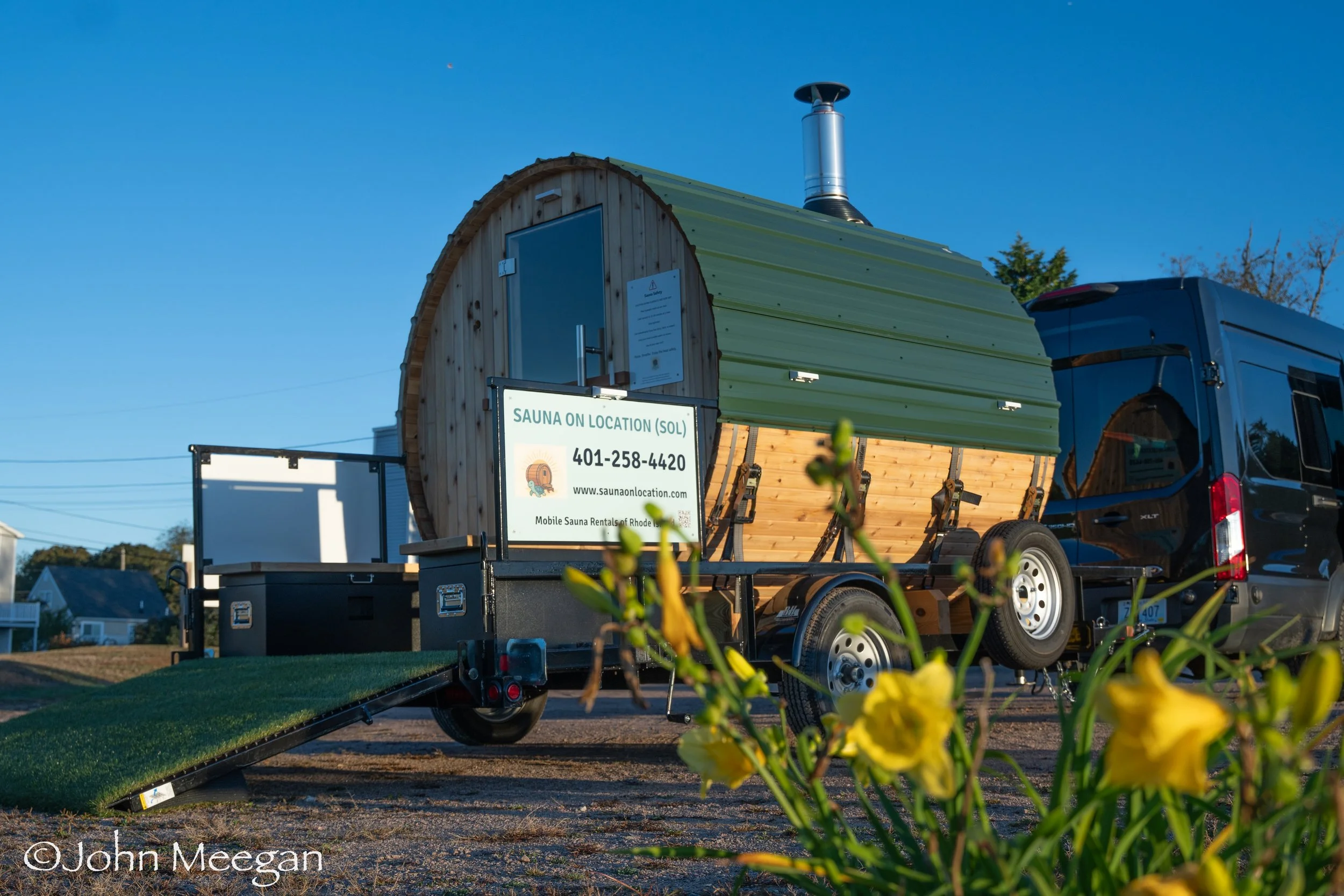 Coastal Rhode Island sauna rental for bachelorette or wellness weekend hosted by Sauna On Location