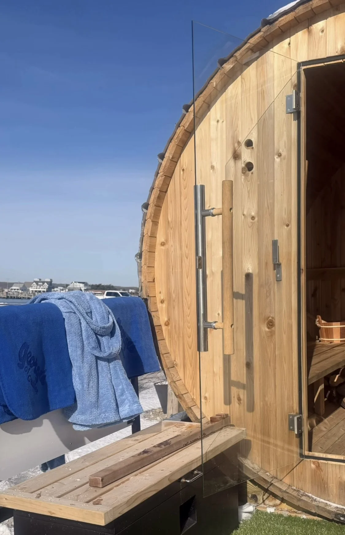 Port of Galilee in Narragansett, RI ships, boats, fisherman Point Judith with Sauna on Location Plunge and Heat event