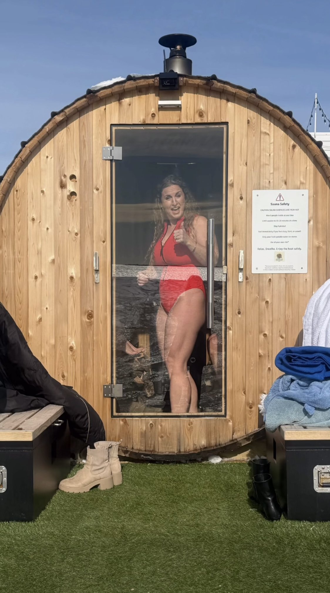 Cold ocean plunge and sauna experience at George’s of Galilee in Rhode Island