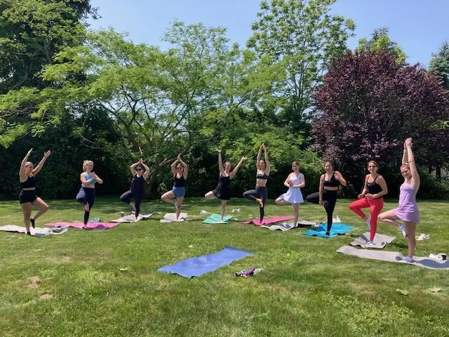yoga bachelorette group in narragansett, RI with Jessica Ackerman, yoga teacher