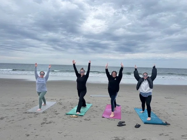 yoga bachelorette group in narragansett, RI with Jessica Ackerman, yoga teacher