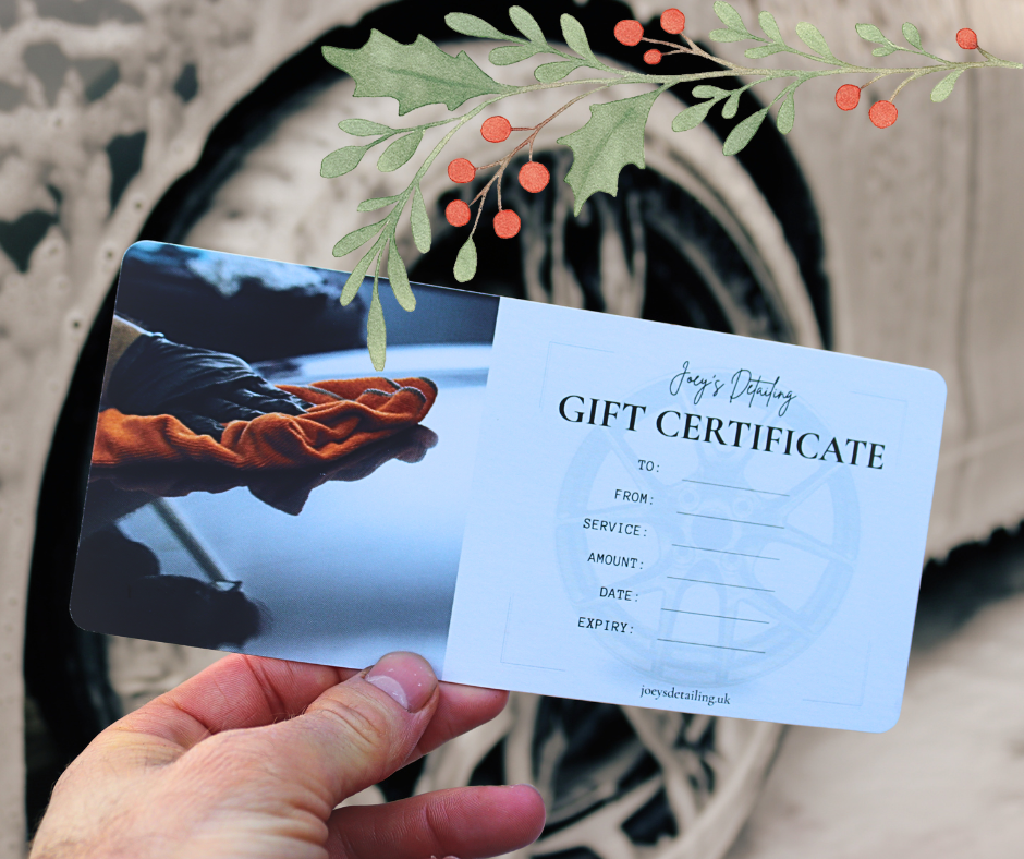 CAR WASH DETAILING VALETING GIFT CERTIFICATE Christmas gift card voucher