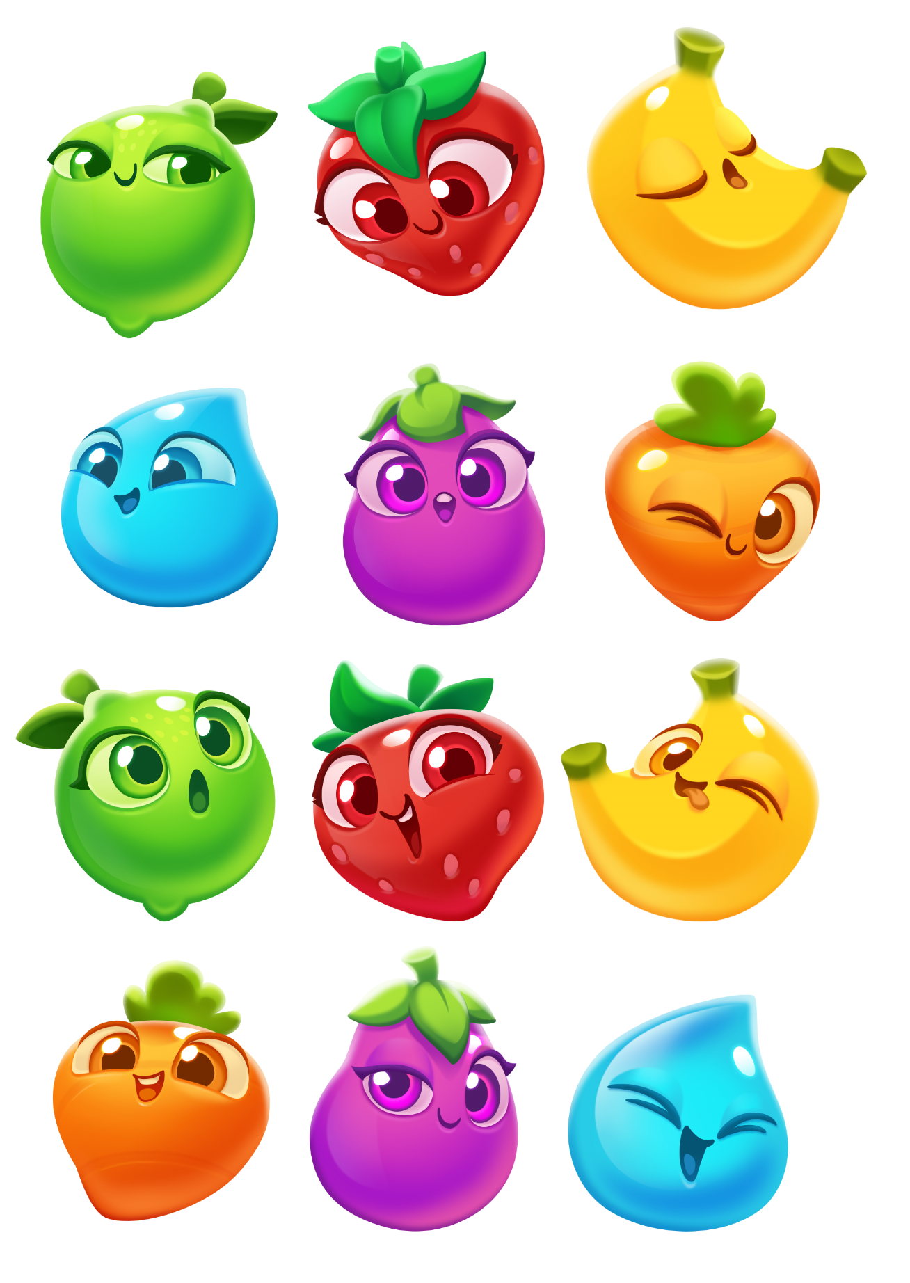 Cropsie characters - These were created for marketing purposes as the existing board items weren't dynamic/expressive enough in a large format.