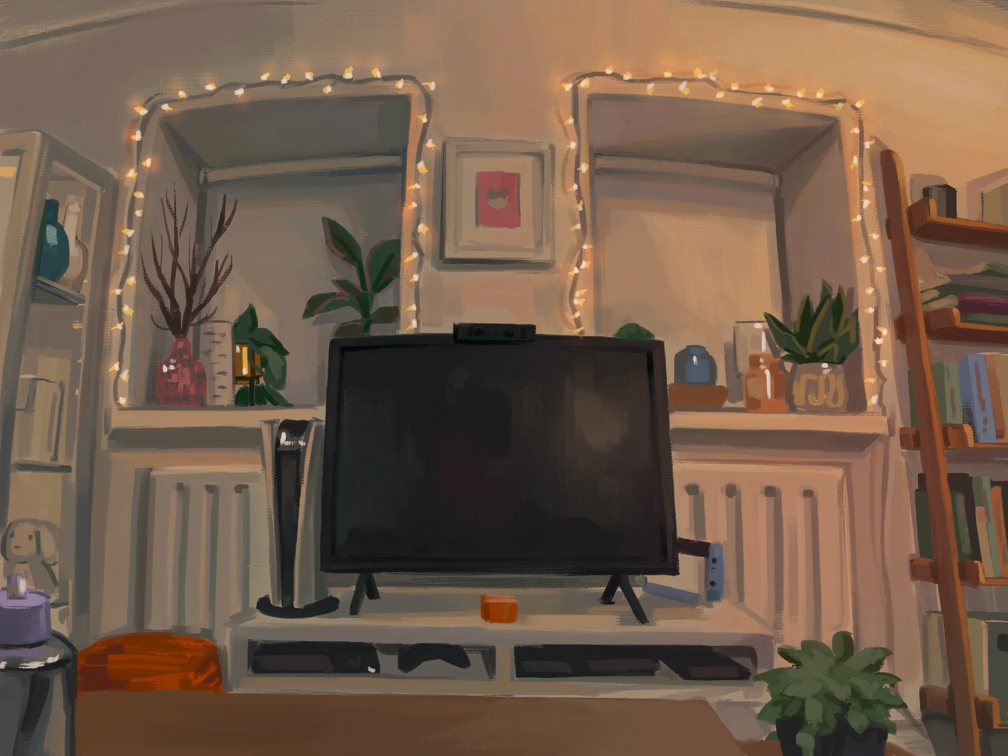 Observational iPad painting of my living room - Procreate