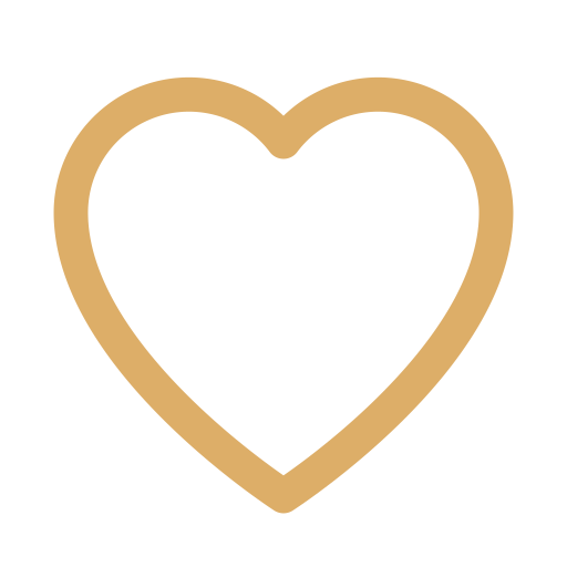 Gold heart outline on a black background.