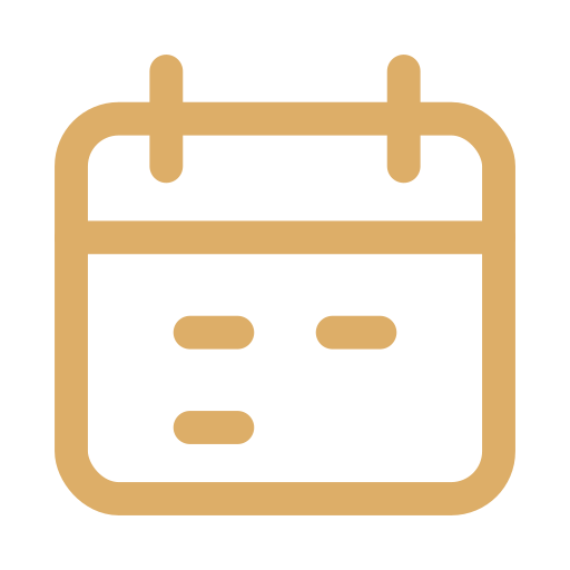 Icon of a calendar with a grid layout and rings at the top.
