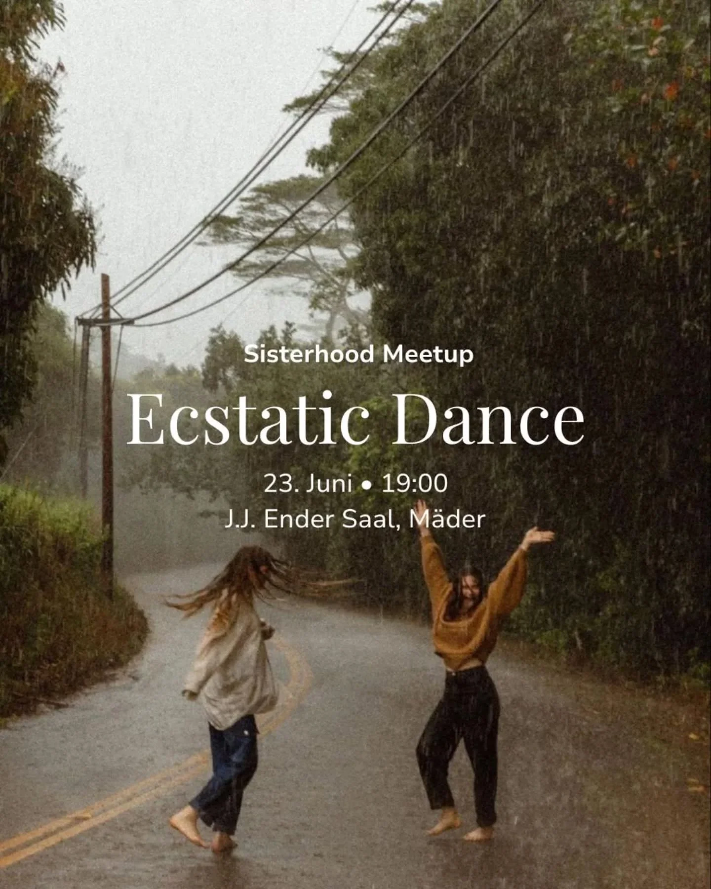 Im Juni wird getanzt!

Unser n&auml;chstes Sisterhood Meetup wird ein Ecstatic Dance. Ich schaffs leider nicht zum @coffeclub.bregenz, daf&uuml;r treffen wir uns jetzt in M&auml;der. Achtung, wer dabei sein will muss sich beim Veranstalter selber anm