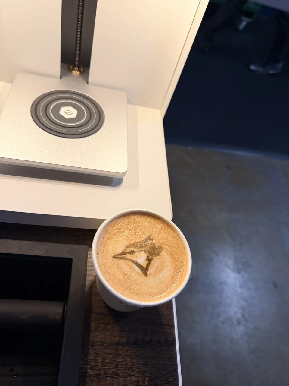 Mobile coffee cart serving espresso and matcha at Tropicana Field in St. Petersburg