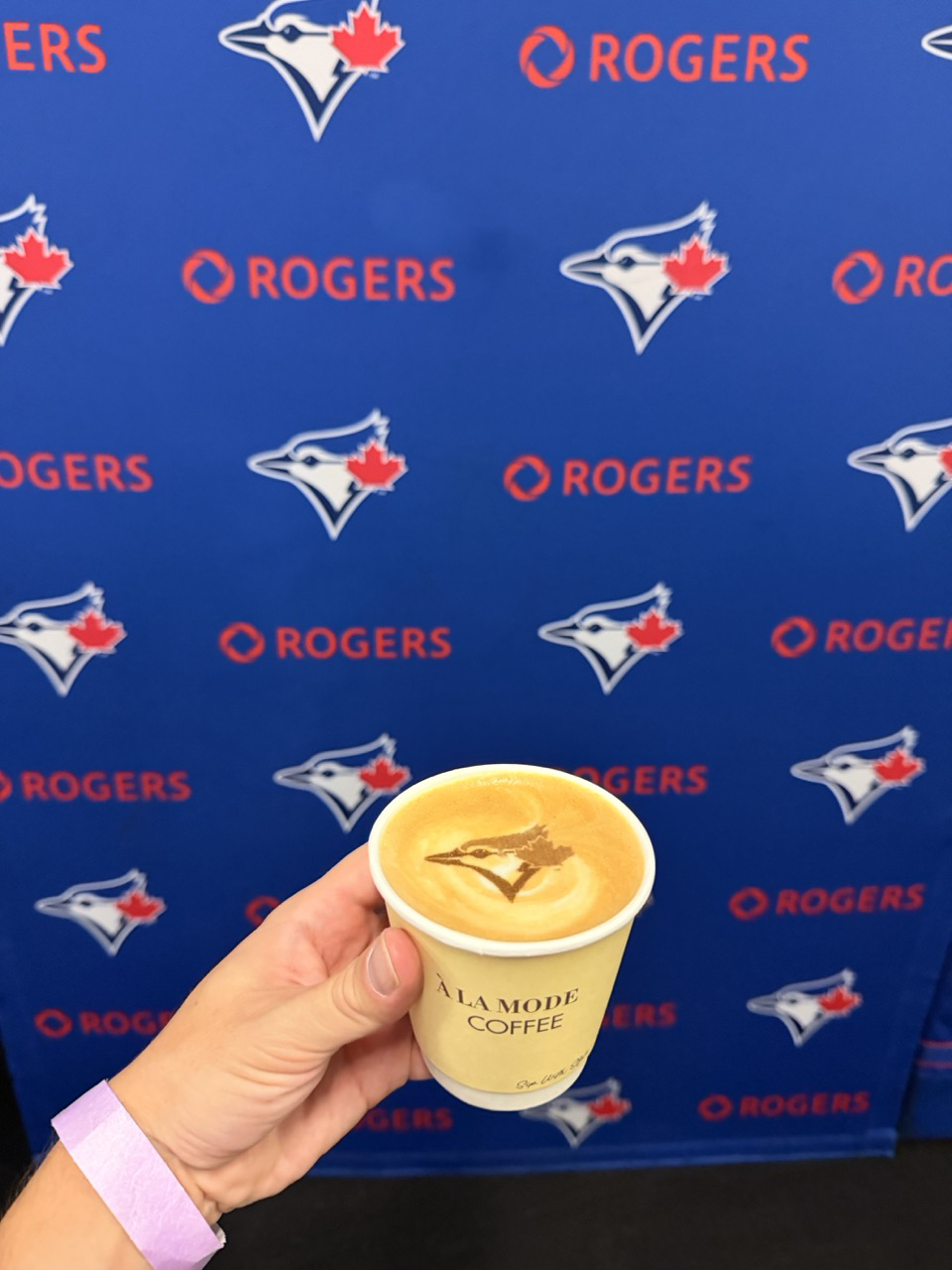 Professional barista preparing handcrafted lattes for the Toronto Blue Jays