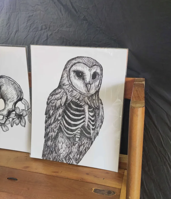 Owl Ribs Art Print