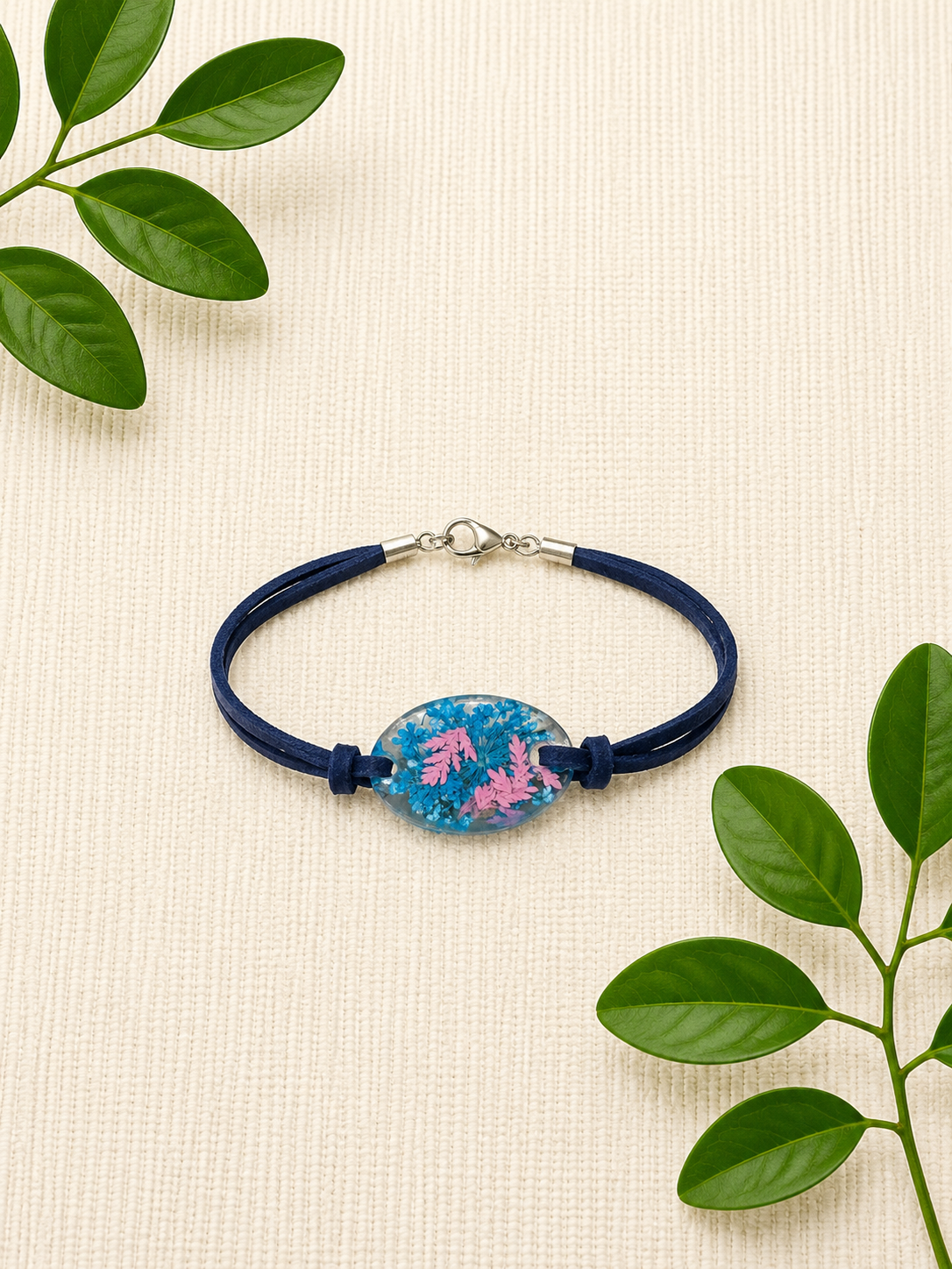 Pink & Blue Leaves