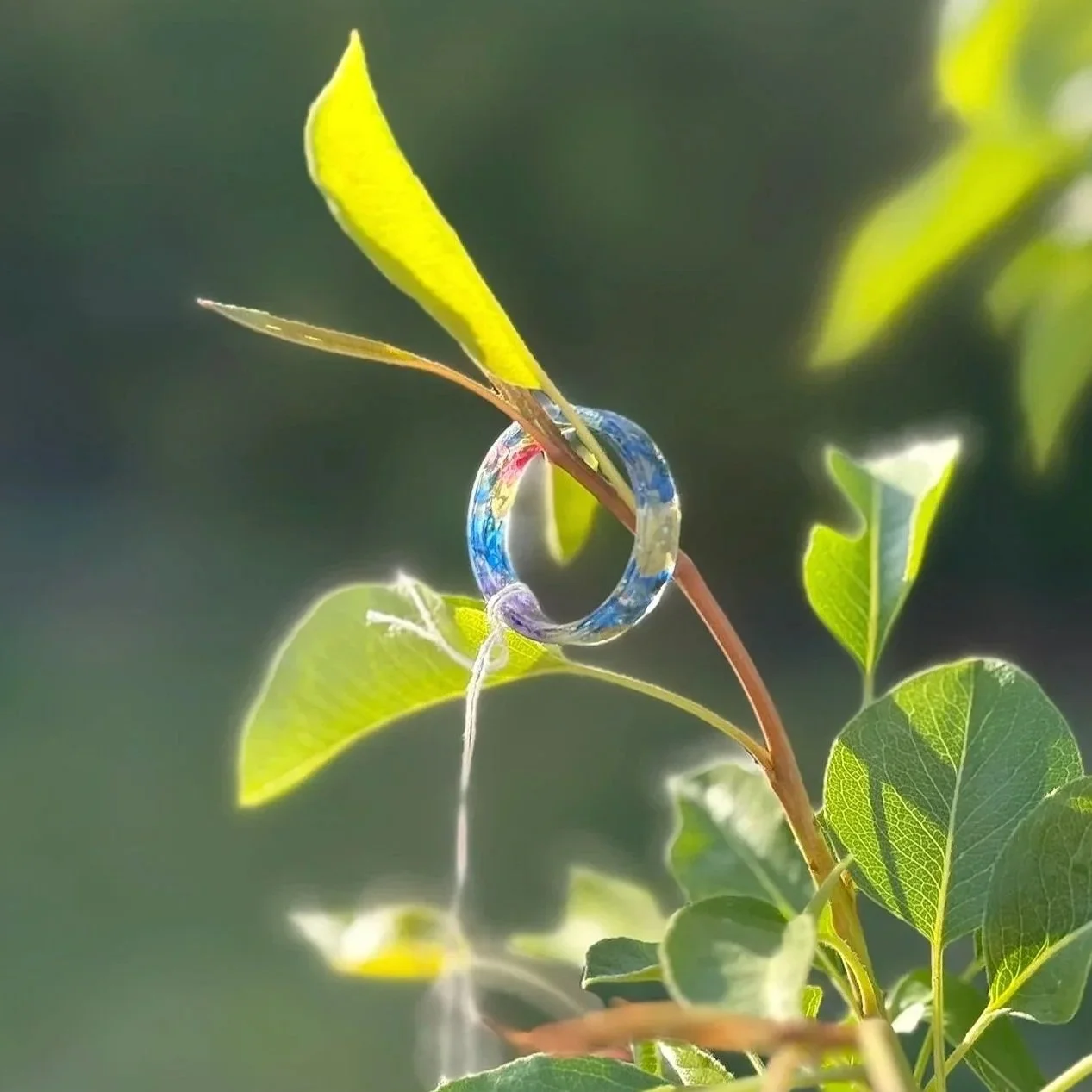 Blue, Purple, Green & Pink Ring - Size 11