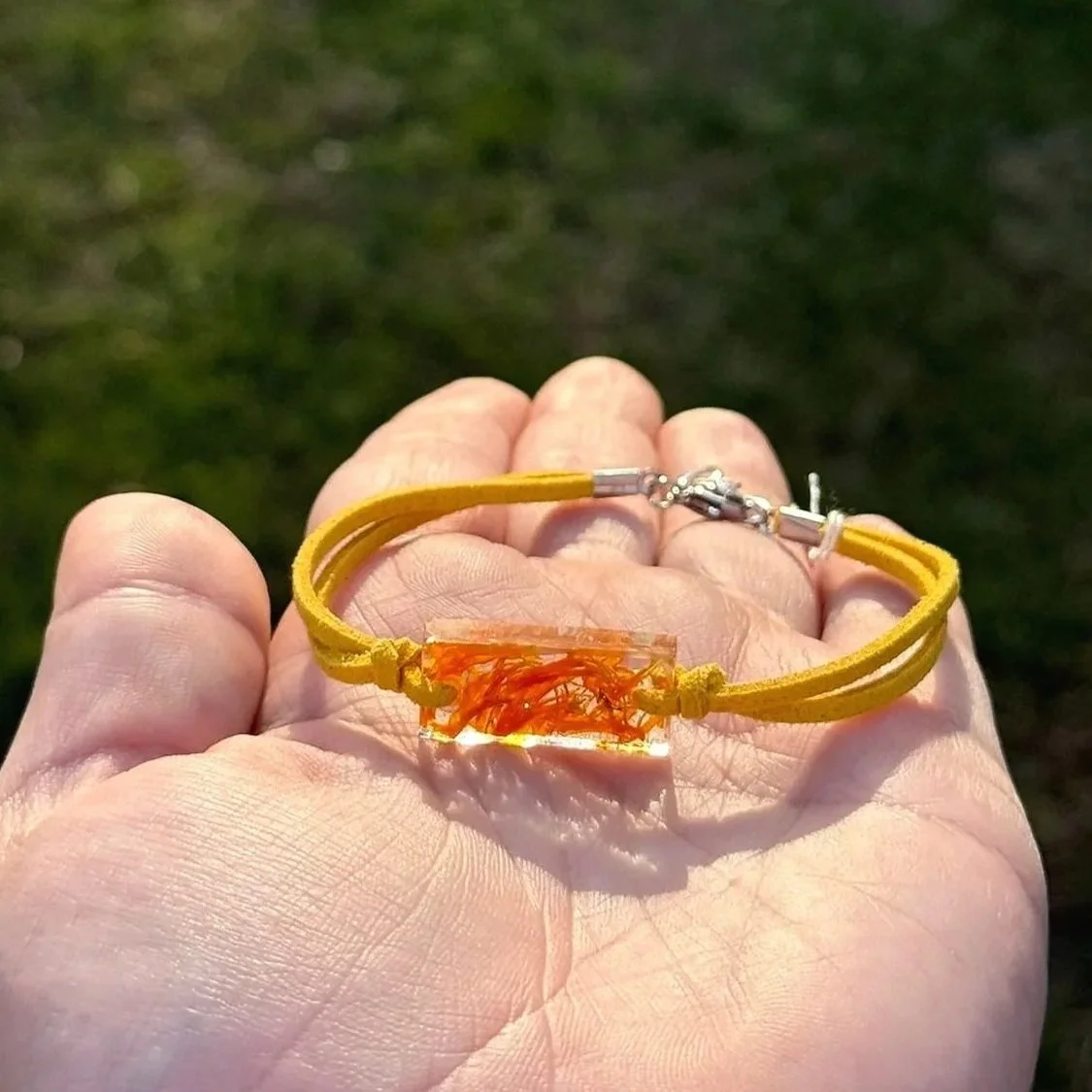 Yellow and Orange Herb Bracelet w/ Yellow Band